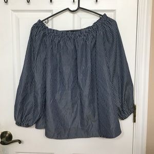 Coastal navy stripe blouse